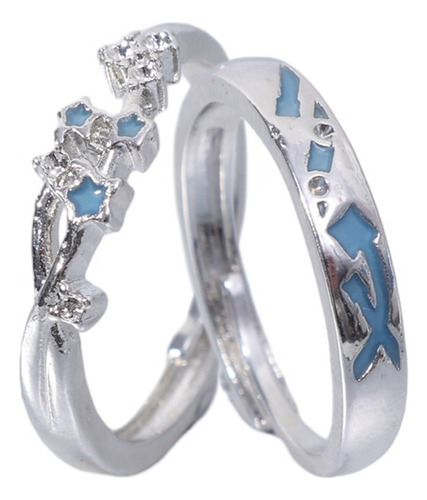 Anillo Con Forma De Estrella Brillante Para Parejas, Anillo