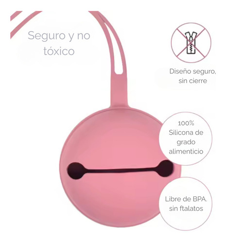 Portachupete De Silicona Bebé Portátil Circular Ajustable Beige