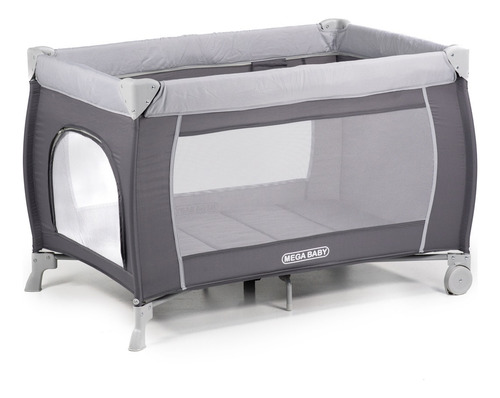 Practicuna Bebé Mega Baby Piscis C/cambiador, Capota Y Tul Color Dark grey Diseño de la tela Liso