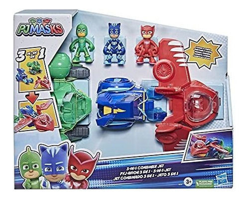 Pj Masks - Juguete Preescolar Combinador Jet 3 En 1, Juego D