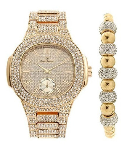 Blinged Reloj De Pulsera Para Hombre Diseño Rectangular Colo