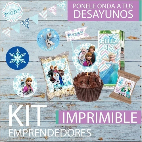 Kit Imprimible Desayuno Frozen Elsa Anna