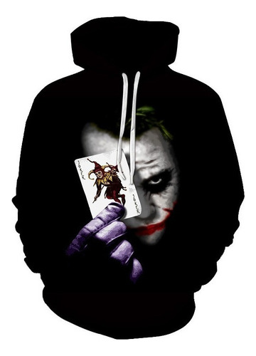 Sudadera Con Capucha Joker 3d De Manga Larga Con Estampado D