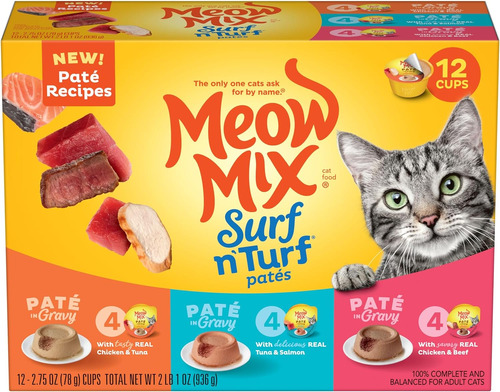 Meow Mix Pate In Salsa Paquete Variado De Comida Humeda Para