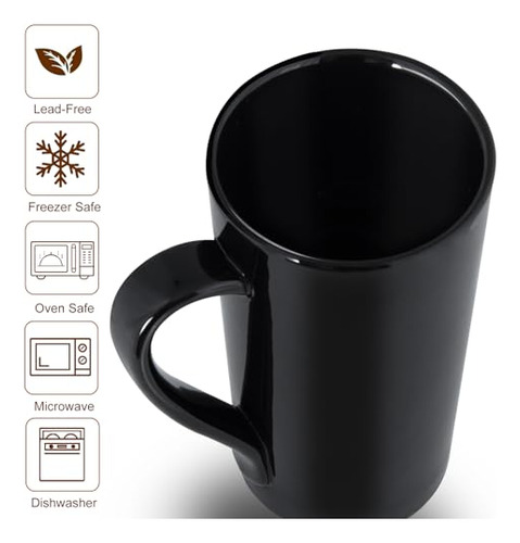Juego De 6 Tazas De Café De Porcelana De 20 Onzas, Tazas De