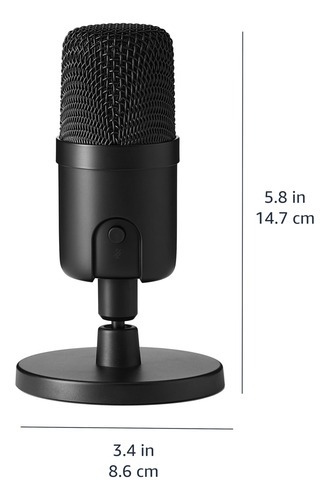 Microfone Condensador Usb Amazon Basics Para Streaming Em Pr