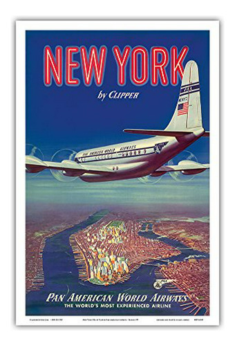Nueva York Estados Unidos Por Clipper Boeing 377 Sobre La Is