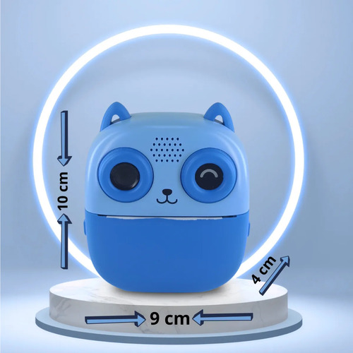 Cámara Impresora Digital Termica Instantánea Niños Video Hd Azul