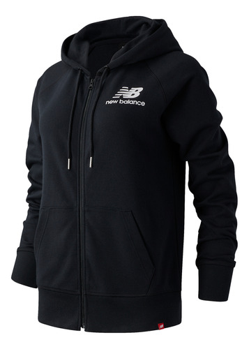 Campera New Balance De Dama - Essentials Full Zip -wj03530bk