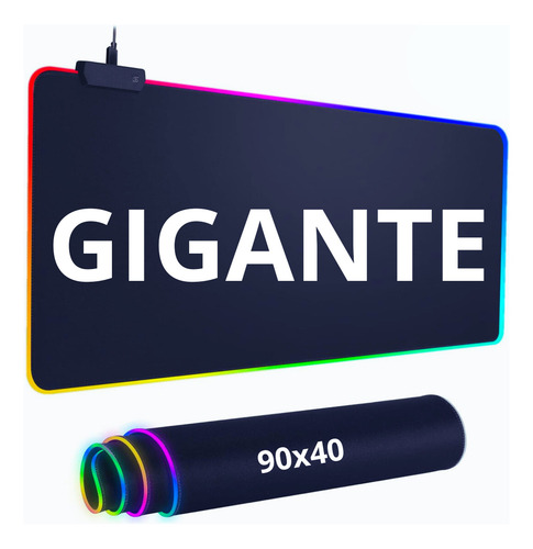 Mousepad Gamer Led Grande 90 X 40 Iluminado Rgb Efeitos