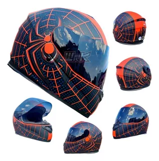 Casco Para Moto Spiderman Negro Rojo Marvel Dot Integral