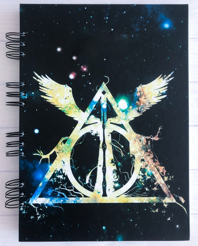 Cuaderno Artesanal A4 De Harry Potter Reliquias De La Muerte