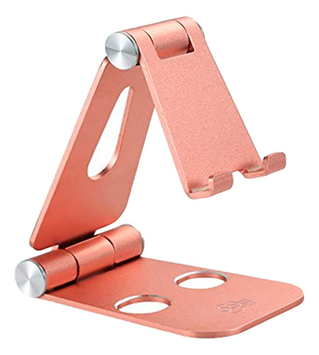 Soporte Metal Celular Tablet Pad De 4'' A 13'' Lujo Abatible Color Oro rosado