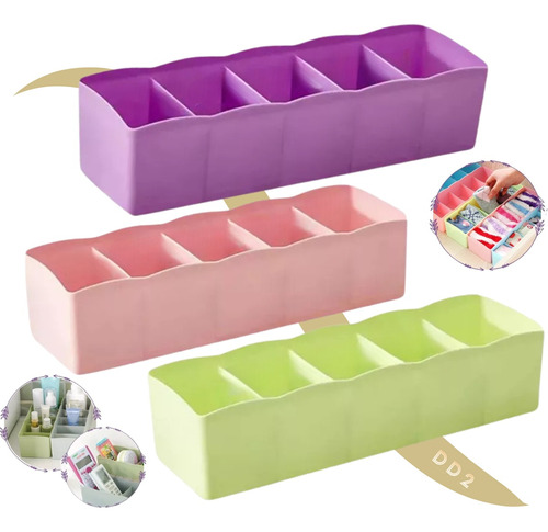 Set X3 Organizador De Cajón Ropa Interior Medias Multiuso