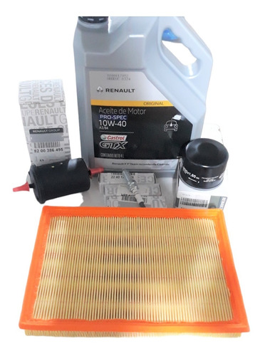 Kit Filtros + Aceite 10w40 + 3 Bujías Renault Kwid Original