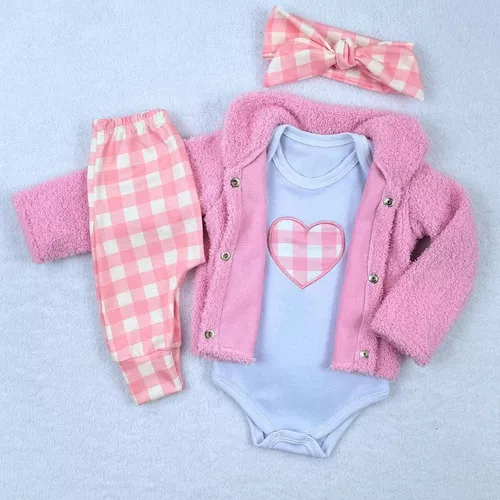 Roupa de Frio para Bebê Menina Casaco e Calça Vermelho Mini Diva