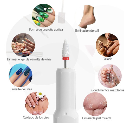 Kit De Uñas Taladro De Uñas Lima De Uñas Eléctrica Motor De