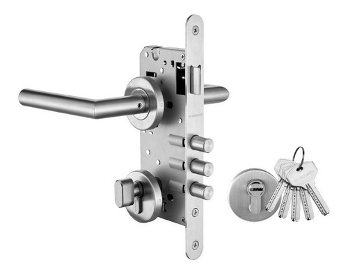 Imagen 1 de 2 de Kit Cerradura De Embutir Dormitorio/oficina Llave Multipunto