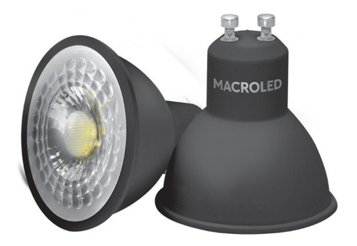 Lampara Dicroled 7w=50w Gu10 Calido 3000k Macroled Negras