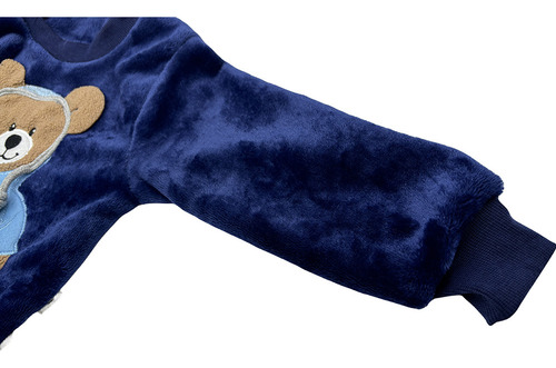 Pijama Polar Azul Niño Bebe Con Osito 0-5 Años