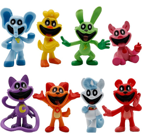 8pcs Smiling Critters Acción Figura Modelo Juguete Regalo