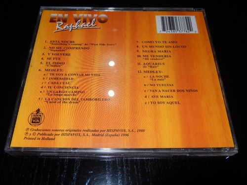 Raphael En Vivo España Cd 1996 Made In Holland Okm Impecable (Usado)