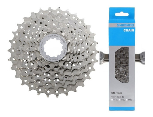 Cassete Claris Acera Hg50 11-28 8v + Corrente Shimano Hg40