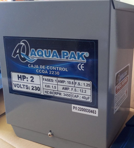 Imagen 1 de 2 de Caja De Control Aqua Pak Para Bombas Sumergible 2hp 220v