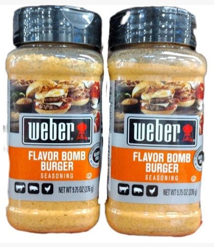 2x Weber Flavor Bomb Burger / Sazonador Para Hamburgesa