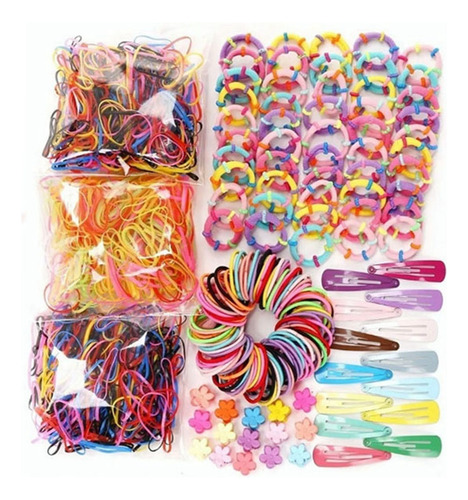 780pcs Mini Ligas Para Cabello Elásticas Dama Accesorios
