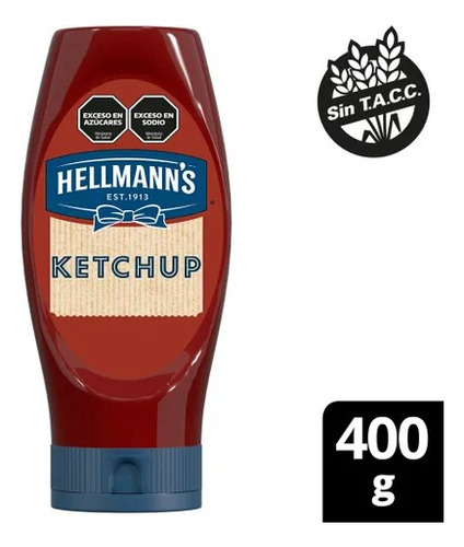 Ketchup Hellmann's Aderezo Salsa Libre De Gluten & Vegano