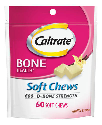 Suplemento Caltrate Soft Chews 600 Mg De Cálcio + D3 60 Unid