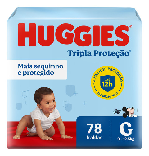 Huggies Tripla Proteção fralda g 78 unidades