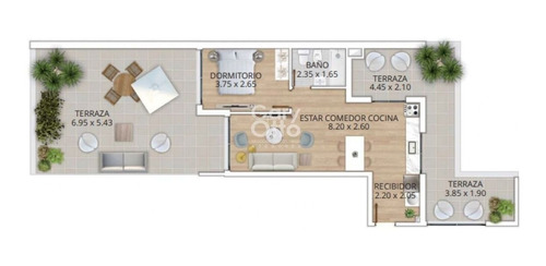 Imagen 1 de 8 de Apartamento En Venta, 1 Dormitorio Con Patio En Tres Cruces 