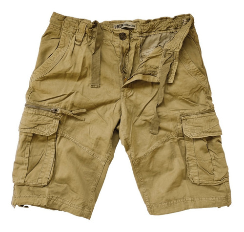 Bermuda Short Hombre Cargo Gabardina