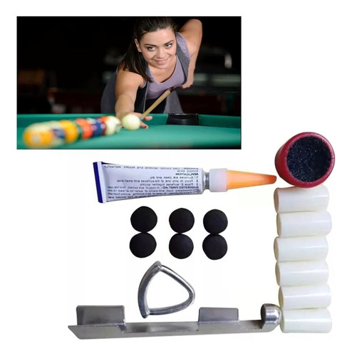 Kit Reparación Taco De Pool Accesorios De Billar