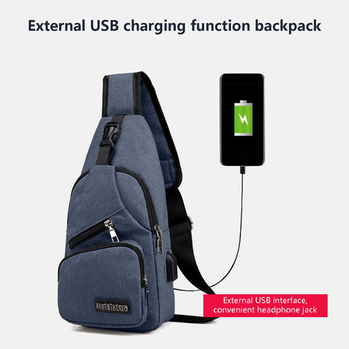 Mochila Bandolera Con Correa Y Orificio Usb Con Auriculares