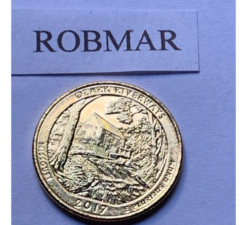 Robmar-usa-quarter Bañado Oro 24k Año 2017-n°38-ozark