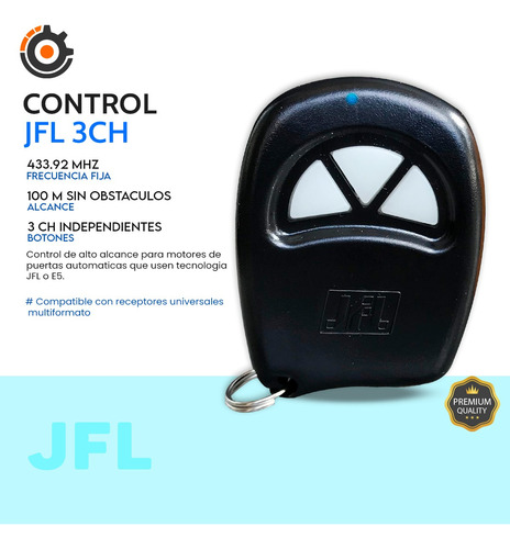 Control Jfl 3ch 433 Mhz Alto Alcanse , Porton Electrico