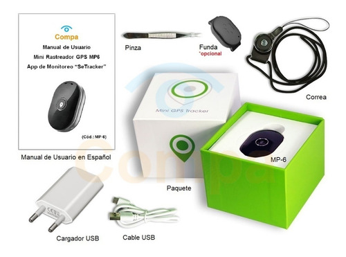 Imagen 4 de 9 de Compa Mp6 Micro Localizador Gps S O S Personas Valores Espía