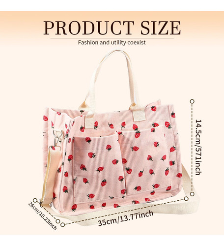 Bolso De Mano Con Parches De Fresa Mujer,bolsa Mano Duradera