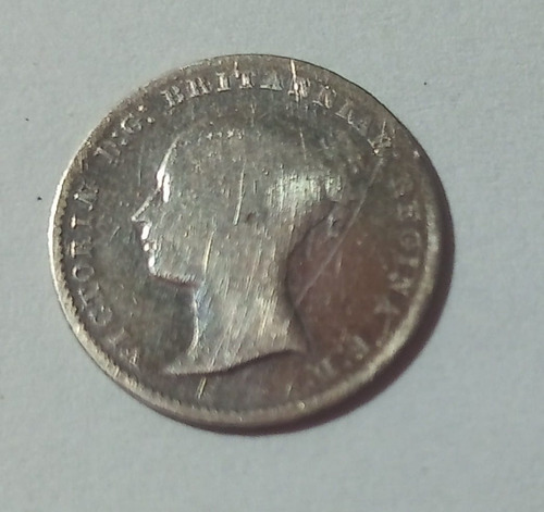 Moneda De Plata 3 Peniques 1866-gran Bretaña -ka3-vf