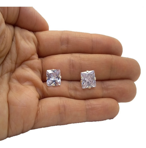 Brinco Masculino De Prata Pura 925 Diamante Sintético 10 Mm