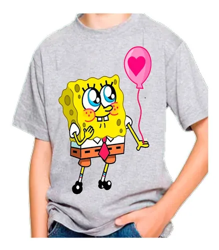 Polera Estampada 100 Algodon Ni a Bob Esponja Globo Cuotas sin