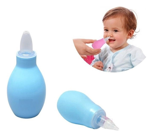 Aspirador Nasal P/ Desobstruir As Vias Respiratórias Do Bebê Cor Azul