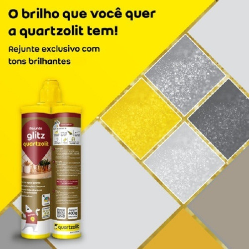 Rejunte Epóxi Bicomponente Glitz Prata 400ml Quartzolit