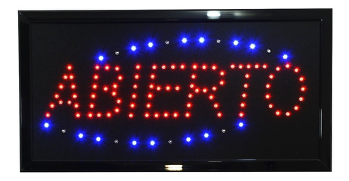 Imagen 1 de 4 de Anuncio Luminoso Led Frase Abierto Bajo Consumo Fotos Reales