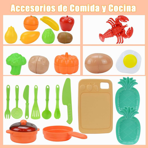 Set De Juguete Para Cortar Frutas Y Verduras Didáctico 3 A 6