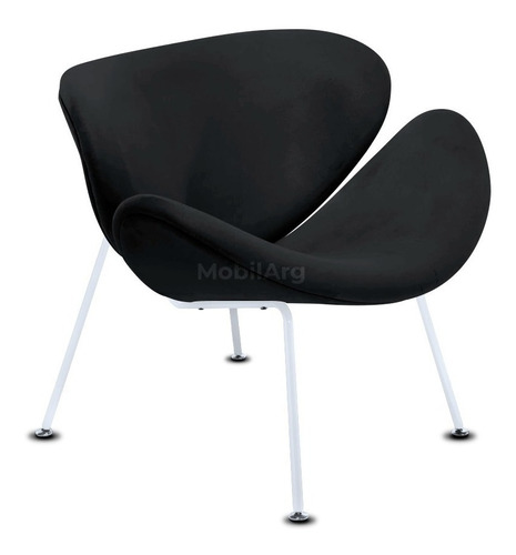 Sillón Paulin En Ecocuero Talampaya Pintado Negro - Blanco