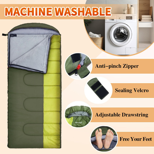 Saco De Dormir Xl 10 Grados Impermeable Para Adultos 3-4 Est